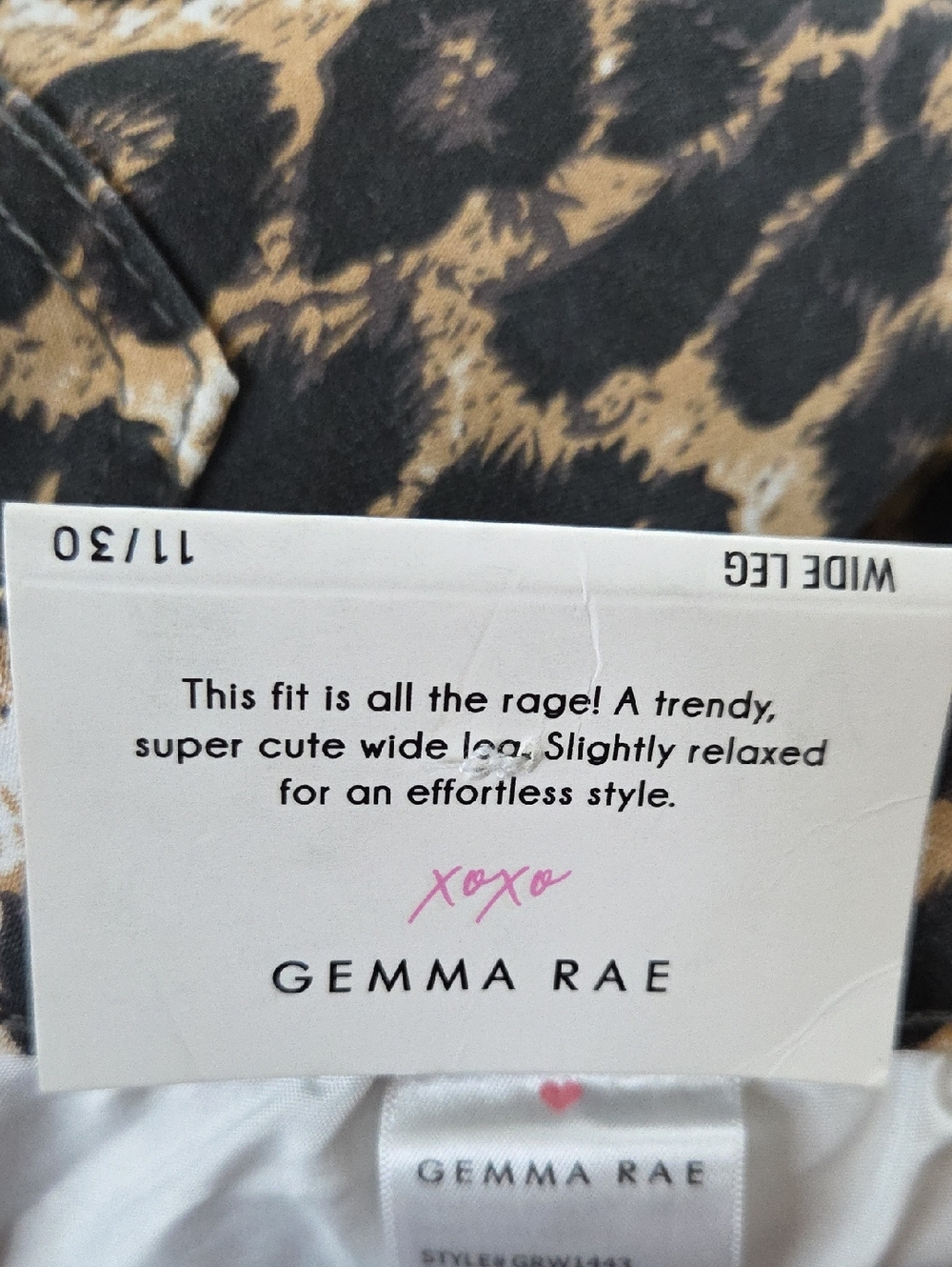 GAMMA RAY Sz 11/30 Leopard Print Wide-Leg Womens Pants Brown Black White NWT$48 - Picture 10 of 16